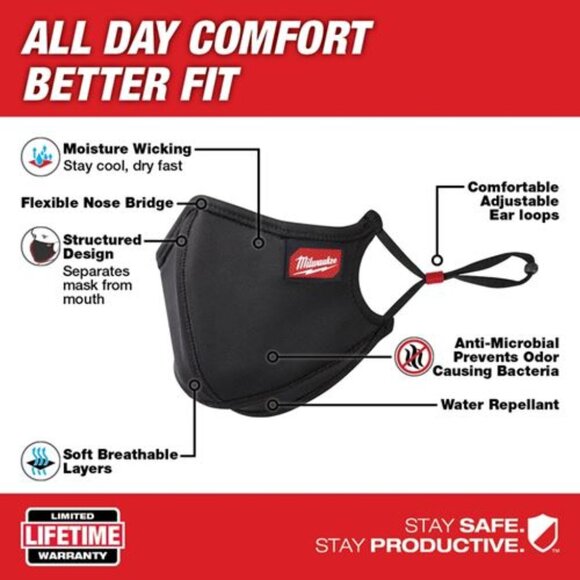 Milwaukee 3 Layer Performance Mask 3-Pack - Picture 3 of 10